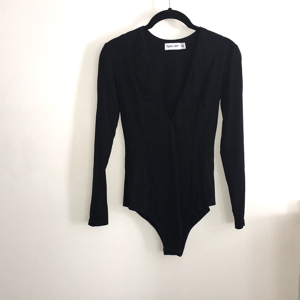 Tiger Mist long sleeve, deep V bodysuit